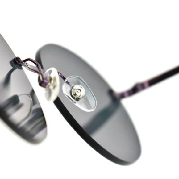 CHANEL Metallic Plum Quilted CC Logo Sunglasses km main image 8